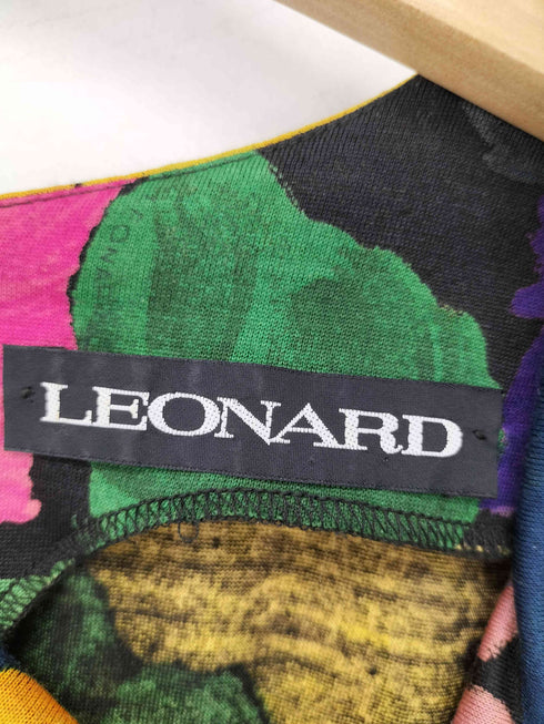 レオナール LEONARD ウール シルク混 花柄 オフタートルカットソー レディース import:L