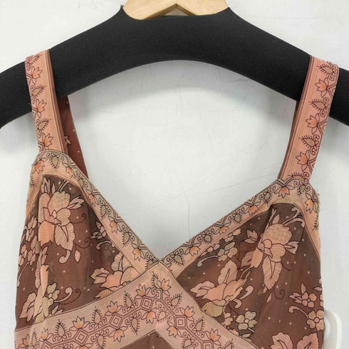 アナスイ ANNA SUI USA製 花柄 ノースリーブ シルク ワンピース レディース 4