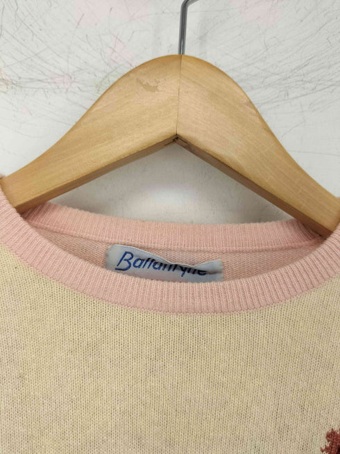 バランタイン BALLANTYNE 80S スコットランド製 カシミヤ100 花柄 ニット レディース FR:38