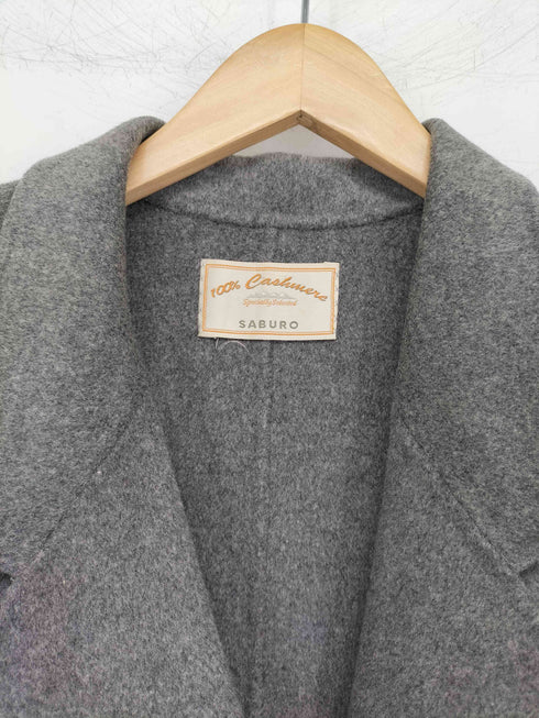 SABURO カシミヤ100 金ボタン ダブルブレスト テーラードジャケット レディース
