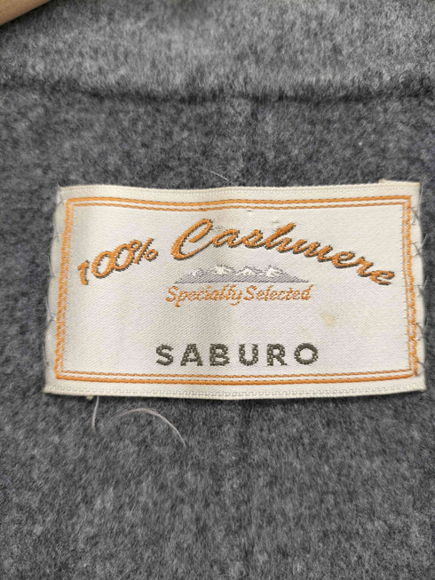 SABURO カシミヤ100 金ボタン ダブルブレスト テーラードジャケット レディース