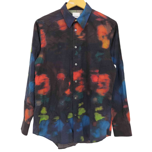 ポールスミス Paul Smith 総柄 タイダイ プリント テールカット 長袖シャツ メンズ import:M
