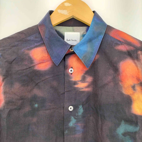 ポールスミス Paul Smith 総柄 タイダイ プリント テールカット 長袖シャツ メンズ import:M