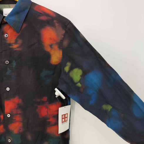 ポールスミス Paul Smith 総柄 タイダイ プリント テールカット 長袖シャツ メンズ import:M