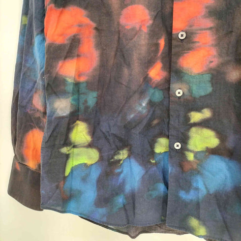 ポールスミス Paul Smith 総柄 タイダイ プリント テールカット 長袖シャツ メンズ import:M