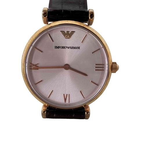 エンポリオアルマーニ EMPORIO ARMANI クォーツ腕時計 本革レザーベルト レディース
