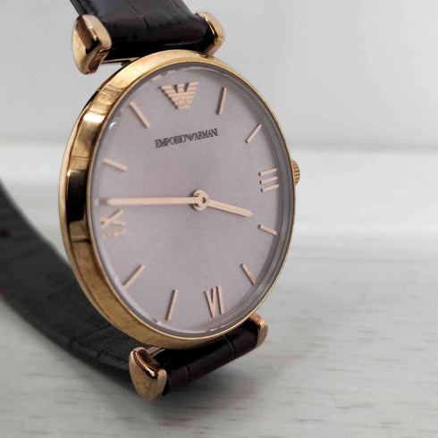 エンポリオアルマーニ EMPORIO ARMANI クォーツ腕時計 本革レザーベルト レディース