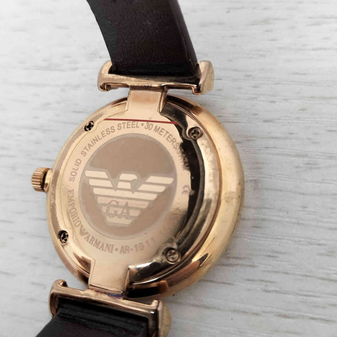 エンポリオアルマーニ EMPORIO ARMANI クォーツ腕時計 本革レザーベルト レディース