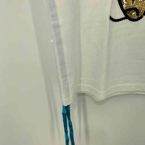 キャラクター スパンコール デザイン 裾リボン S/S Tシャツ メンズ JPN:L