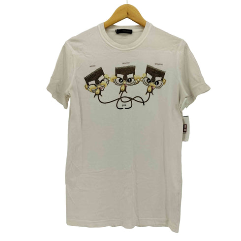 ディースクエアード DSQUARED2 イタリア製 HEAR NO EVIL 三猿 プリント S/S Tシャツ レディース import:L