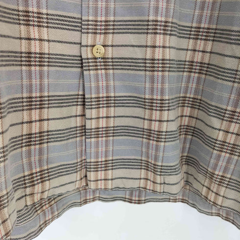 ポロバイラルフローレン Polo by RALPH LAUREN 90~00s 開襟 チェックオープンカラーネルシャツ メンズ M