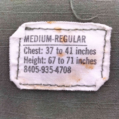 ユーエスアーミー U.S. ARMY 60s 69年会計 5th jungle fatigue jacket ジャングルファティーグジャケット メンズ MEDIUM-REGULAR