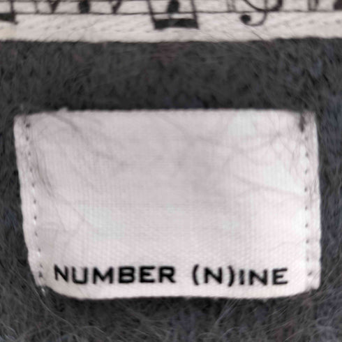 N NUMBER フェザー ファー ヤーン ニット ワイド ボーダー クルーネック プルオーバー セーター メンズ JPN:1