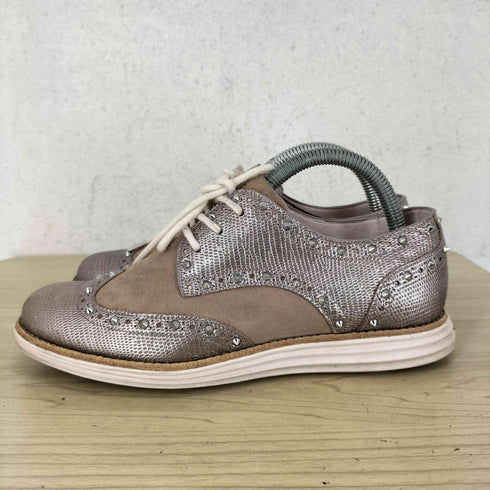 コールハーン COLE HAAN スタッズ ウィングチップスニーカー レディース US:5