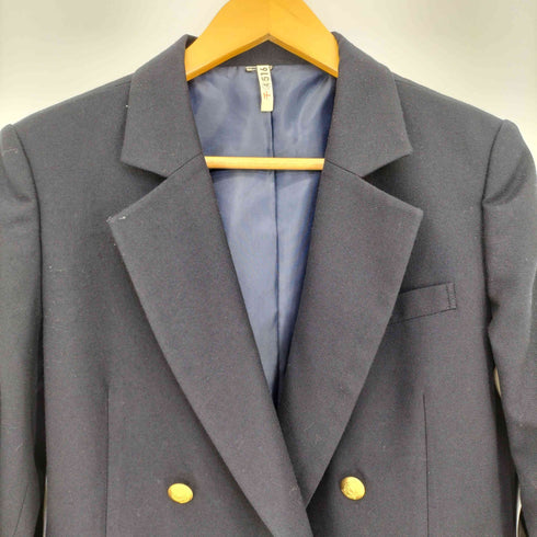 バーバリーロンドン BURBERRY LONDON 金ボタン ウール ダブルブレスト テーラードジャケット 紺ブレ レディース 160A