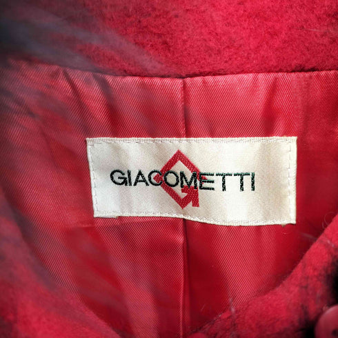 GIACOMETTI ウール100 ファー ステンカラーコート レディース 9号