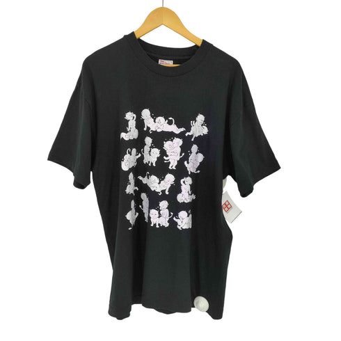 ヘインズ Hanes 80-90s シングルステッチ 48手 デビル プリント クルーネック 半袖 エロ Tシャツ メンズ import:XL