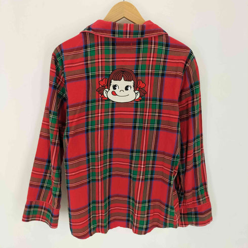 CHUU キャラクター刺繍タータンチェックシャツ Y2K レディース FREE