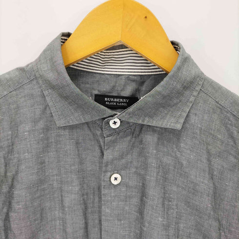 バーバリーブラックレーベル BURBERRY BLACK LABEL リネン混 シャンブレー 長袖シャツ メンズ 3