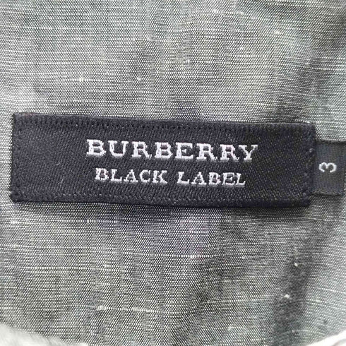 バーバリーブラックレーベル BURBERRY BLACK LABEL リネン混 シャンブレー 長袖シャツ メンズ 3