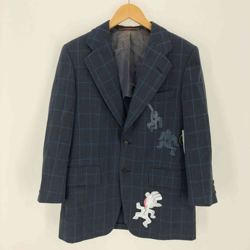 チェスターバリー Chester Barrie 80-90s 英国製 ウール チェック ペイントカスタム スーツ テーラードジャケット セットアップ メンズ