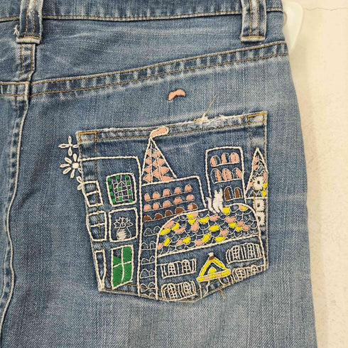 アズノゥアズドゥバズ as know as de base 刺繍 デニムスカート レディース