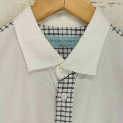 アレッサンドロジェラルデスキー ALESSANDRO GHERARDESCHI MADE IN ITALY チェック切替レギュラーシャツ メンズ