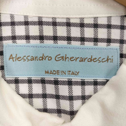 アレッサンドロジェラルデスキー ALESSANDRO GHERARDESCHI MADE IN ITALY チェック切替レギュラーシャツ メンズ