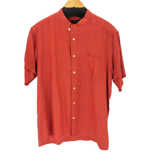 アレグリ allegri S/S リネン バンドカラーシャツ メンズ JPN:48