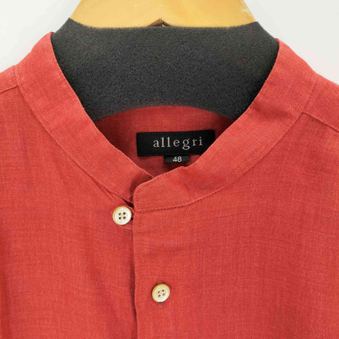 アレグリ allegri S/S リネン バンドカラーシャツ メンズ JPN:48