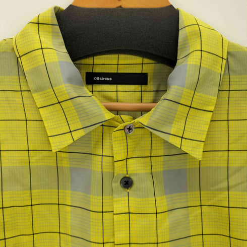 ゼロエイトサーカス 08sircus Cupra check open collar shirt メンズ JPN:5