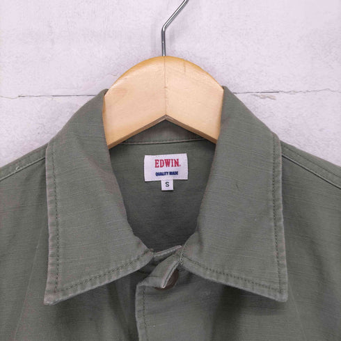 エドウィン EDWIN ペイントデザインミリタリーシャツ メンズ S