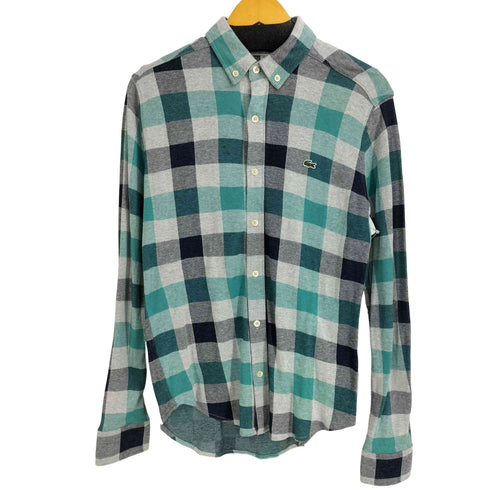 ラコステ LACOSTE REGULAR FIT チェック柄 ボタンダウン L/Sシャツ メンズ import:S