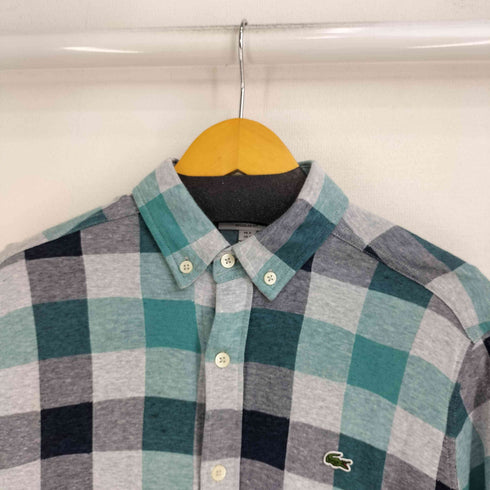 ラコステ LACOSTE REGULAR FIT チェック柄 ボタンダウン L/Sシャツ メンズ import:S