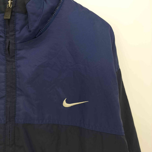 ナイキ NIKE 90s 赤黒タグ スウッシュ刺繍 バイカラー 中綿 ジップアップ ジャケット メンズ import:L
