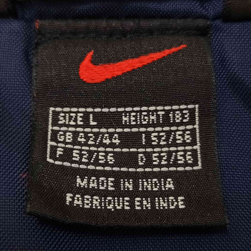 ナイキ NIKE 90s 赤黒タグ スウッシュ刺繍 バイカラー 中綿 ジップアップ ジャケット メンズ import:L