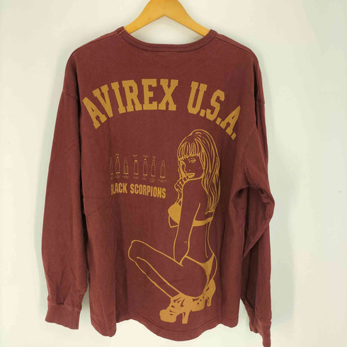 アヴィレックス AVIREX BLACK SCORPIONS LONG SLEEVE T-SHIRT ブラックスコーピオンズ ロングスリーブTシャツ メンズ import:L