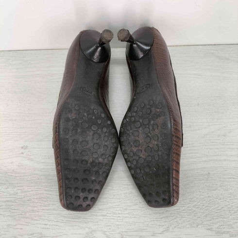 トッズ TOD’S クロコ ヒールローファー 23.5cm相当 レディース 36.5
