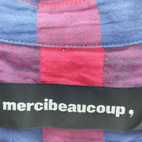 メルシーボークー mercibeaucoup リブ切り替えチェックシャツ レディース JPN:1