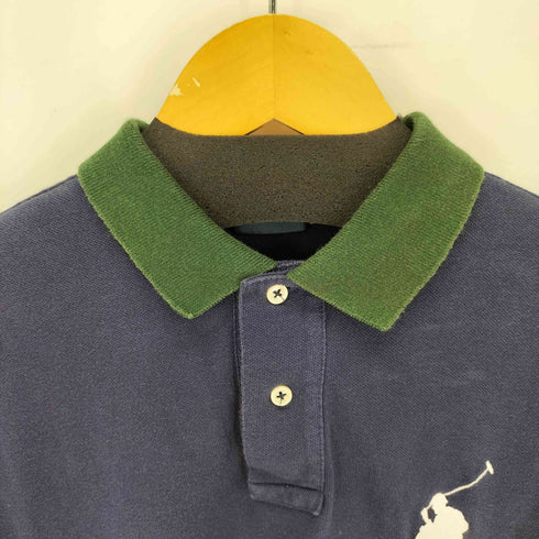 ポロバイラルフローレン Polo by RALPH LAUREN ビックポニー ナンバリング 刺繍 バイカラー ポロシャツ メンズ import:M