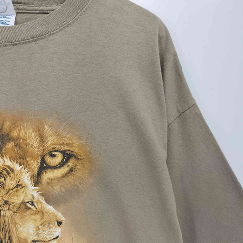 00S DELTA MAGNUM WEIGHTボディ アニマル ライオンプリント S/S クルーネック Tシャツ コピーライト2006 メンズ import:XL
