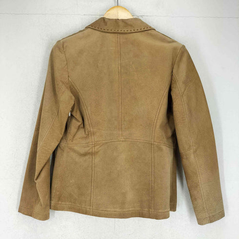 エディーバウアー Eddie Bauer GENNINE LEATHER リアルスエード2Bテーラードジャケット レディース import:M