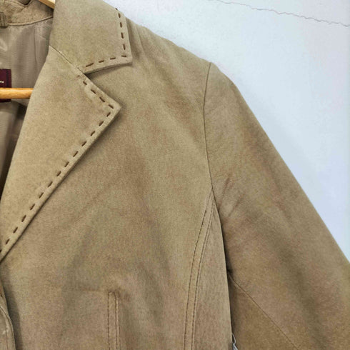 エディーバウアー Eddie Bauer GENNINE LEATHER リアルスエード2Bテーラードジャケット レディース import:M