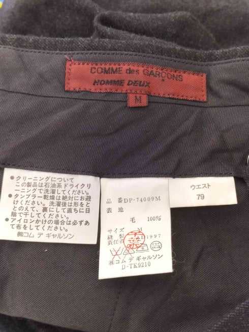コムデギャルソンオムドゥ COMME des GARCONS HOMME DEUX 90s 97AW 2タックウールスラックス メンズ M 79