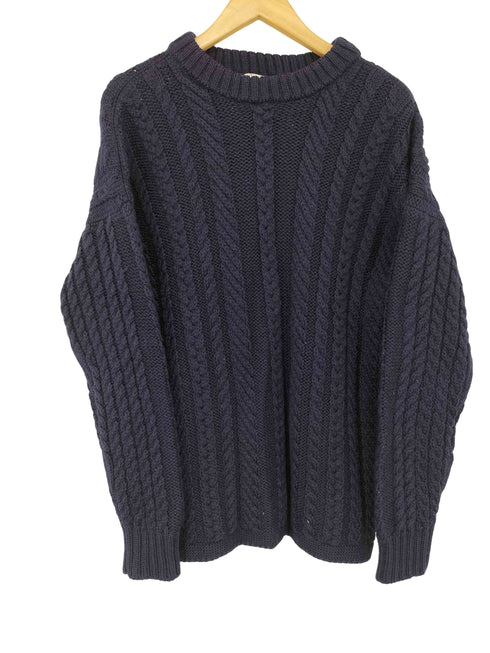 GUERNSEY WOOLLENS イギリス製 ケーブル フィッシャーマンニット メンズ US:38