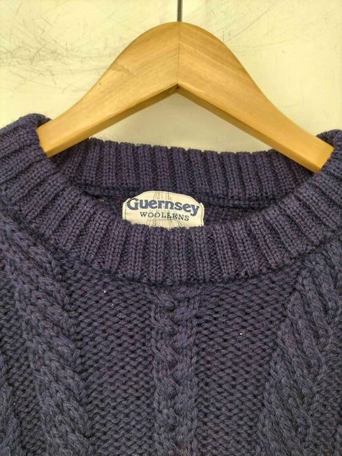 GUERNSEY WOOLLENS イギリス製 ケーブル フィッシャーマンニット メンズ US:38