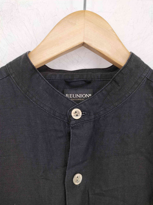 reunion リネンレーヨン バンドカラーシャツ メンズ import:L