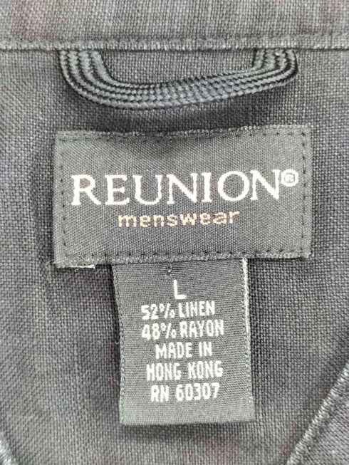 reunion リネンレーヨン バンドカラーシャツ メンズ import:L