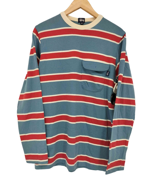 ステューシー Stussy 紺タグ ボーダーポケットTシャツ メンズ JPN:S