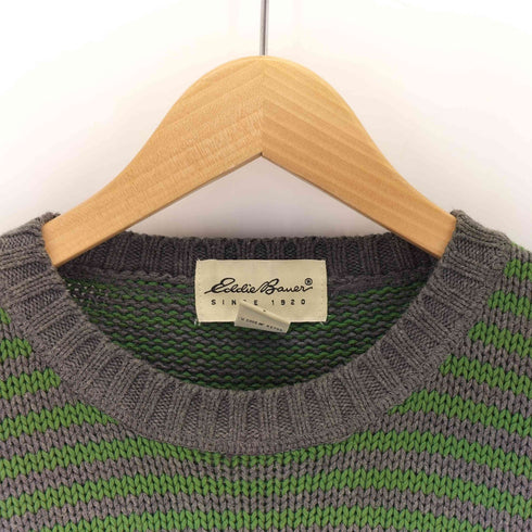 エディーバウアー Eddie Bauer 90-00S 白タグ コットンクルーネックボーダーニット メンズ import:M
